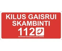 Lipdukas "Kilus gaisrui skambinti 112" 100x180mm