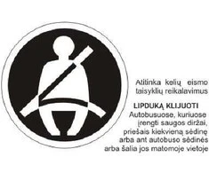 Lipdukas "Užsisek saugos diržą" ø60 mm