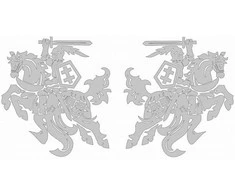 Lipdukas Vytis SIDABRO sp. 2vnt veidrodinis 26x26cm plateriuotas