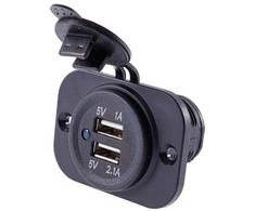 Carmotion Lizdas įkrovimui įmontuojamas 2xUSB 3.1A 12/24V 1vnt
