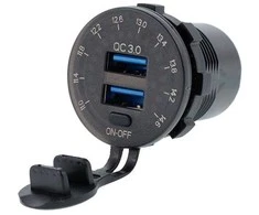Carmotion Lizdas įkrovimui įmontuojamas USB QC 3.0+USB 6A