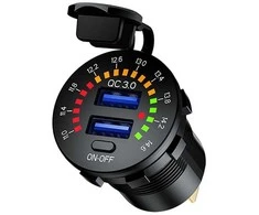 Carmotion Lizdas įkrovimui įmontuojamas USB QC 3.0+USB 6A