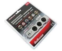Lizdas trigubas +USB lizdas 12V