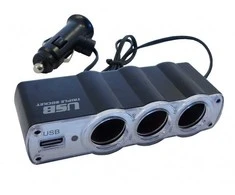 Lizdas trigubas +USB lizdas 12V