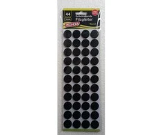 Padukai baldų kojoms, juodi, apvalūs 20mm, 44vnt