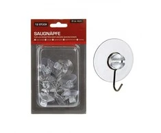 Pakabukų prisiurbiamų rinkinys 12vnt su metaliniais kabliukais 3.2cm diam,0.45