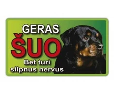 Plastikinė lentelė Geras šuo140x250mm