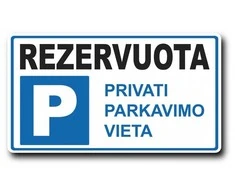 Plastikinė lentelė REZERVUOTA 140x250mm