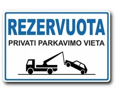 Plastikinė lentelė REZERVUOTA 200x300mm