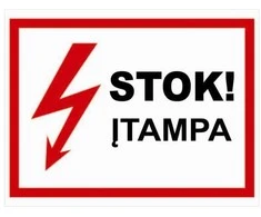 Plastikinė lentelė STOK ĮTAMPA 210x270mm
