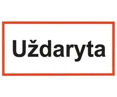 Plastikinė lentelė "UŽDARYTA" 100x200mm
