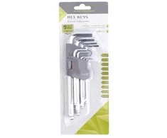 Carmotion Raktų šešiakampių šarnyrinių 1.5-10mm 9dalių rinkinys 180mm