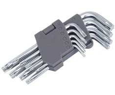 Carmotion Raktų šešiakampių žvaigždučių lenktų rinkinys 9vnt T10-T50mm 130mm