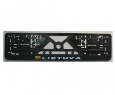 Rėmelis automobilio valstybiniams numeriams su užrašu "LIETUVA" su LT vėlevėle