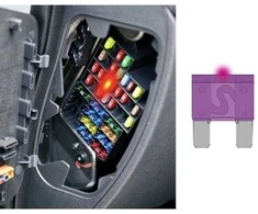Carmotion Blade saugikliai MAXI with LED indicator, 7 vnt