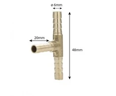 Trišakis žalvaris žarnai 6mm