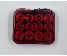 Žibintas LED 100x80x25mm priešrūkinis raud.gal. 12LED 12V