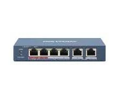 6 prievadų, 4 PoE prievadų komutatorius Hikvision DS-3E0106HP-E