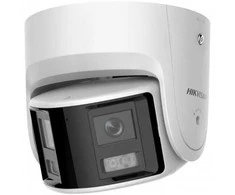 „Hikvision“ kupolinė kamera DS-2CD2346G2P-ISU/SL(C) F2.8 (balta, 4 MP, 30 m. IR, „AcuSense“, panoraminė 180°)