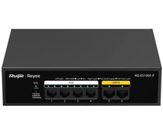 Šakotuvas Ruijie Networks 6 prievadų komutatorius Ruijie Reyee RG-ES106F-P (Nevaldomas, 4 x PoE+)