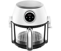 4 in 1 karšto oro gruzdintuvė su stikline taure, griliu ir puodu, 4 l FIT2, 1200 W, 16 programų