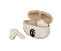 Belaidės TWS ausinės FIT2 FITH895 Bluetooth 5.4 su įkrovimo dėklu, smėlinė