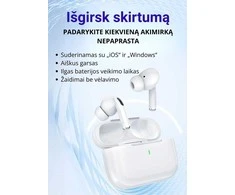 Belaidės TWS ausinės FIT2 FITY07 Bluetooth 5.4 su 13mm garsiakalbiu, balta