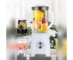 Daugiafunkcis blenderis 4 in 1, 1500 W, 1,6 l ąsotis, smulkintuvas, malūnėlis ir gertuvė, baltas