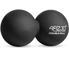 Dvigubas masažo kamuoliukas 4FIZJO DOUBLE BALL 13,5 cm, kietas, juodas