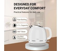 Elektrinis virdulys FIT2 YD-1831 1.7L 1500W dvigubų sienelių, neįkaistantis, baltas