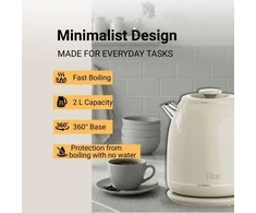 Elektrinis virdulys FIT2 YD-2035 2L 1800W dvigubų sienelių, 304 nerūd. plienas, kreminis
