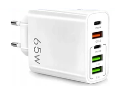 Įkroviklis 65W GaN 5 prievadų USB-A ir USB-C spartusis PD QC3.0 EU kištukas