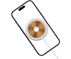 Indukcinis magnetinis įkroviklis Pantherise MagSafe 15W, USB-C/USB-A, baltas