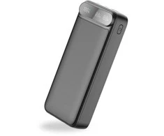 Greitojo įkrovimo išorinė baterija FIT2 K52-6 20000mAh 22.5W su įmontuotais kabeliais, juoda