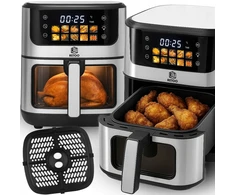 Karšto oro gruzdintuvė RETOO OR1102-R 6,5L 1800W su 10 programų ir LCD jutikliniu ekranu