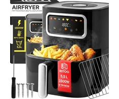 Karšto oro gruzdintuvė RETOO OR1292-1 5,5L 1500W su 8 programų ir Touch LED