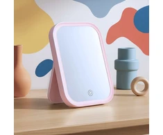 Makiažo veidrodis su apšvietimu Livoo DOS224P LED su jutikliniu valdymu 1000mAh USB-C rožinis