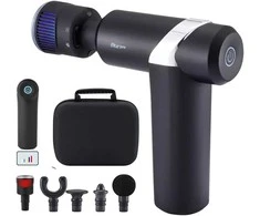 Masažo pistoletas FIT2 PRO HN049 30W su šildymo ir vėsinimo galvute, 5 greičiai, juodas