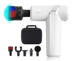 Masažo pistoletas FIT2 PRO HN049 30W su šildymo ir vėsinimo galvute, 5 greičiai, baltas