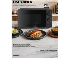 Mikrobangų krosnelė Hausberg HB-8008NG 20 l, juoda