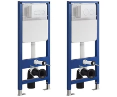Potinkinis WC rėmas su bakeliu pakabinamiems klozetams FIT2 H02, 1080×510×80 mm, su dvigubo nuleidimo mygtuku