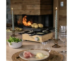 Raclette grilis Livoo DOC311 4 asmenims 800 W su bambuko korpusu, juodas
