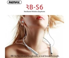 Belaidės ausinės su kakliuku REMAX RB-S6 Bluetooth, juoda: Spalva - Balta