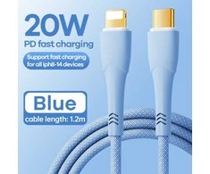 Greito įkrovimo kabelis REMAX RC-C063 20W PD USB-C į Lightning, 1.2m: Spalva - Mėlyna