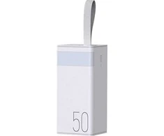 Išorinė baterija (Powerbank) REMAX RPP-321 50000mAh su LED prožektoriumi ir ekranu, juoda: Spalva - Balta