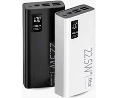 Remax Greitojo įkrovimo išorinė baterija FIT2 K9 30000mAh 22.5W PD su 4×USB ir Type-C, juoda
