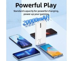 Išorinė baterija (Powerbank) REMAX RPP-296 20000mAh 2.4A 2×USB, juoda: Spalva - Balta