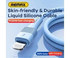 Greito įkrovimo kabelis REMAX RC-C056 20W PD skystas silikonas USB-C į Lightning, 1m: Spalva - Juoda