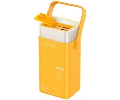 Greito įkrovimo išorinė baterija (Powerbank) REMAX RPP-596 40000mAh 22.5W su LED šviestuvu, geltona