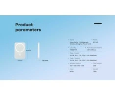 Magnetinė belaidė išorinė baterija (Powerbank) REMAX RPP-65 10000mAh 20W PD + 15W, tamsiai mėlyna